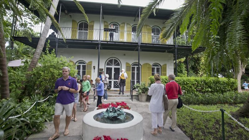 Visitors outside the Ernest Hemingway Home & Museum in Key West. Photograph: Rob O’Neal/Florida Keys News Bureau/HO