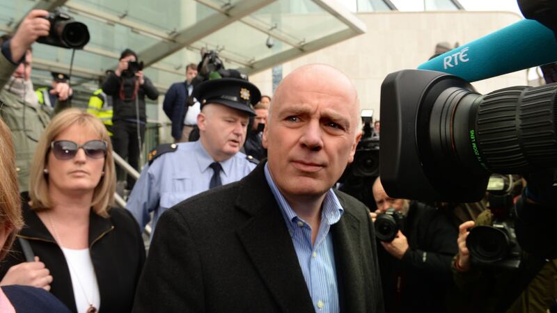 David Drumm leaving the Criminal Court in Dublin in 2016 following a  bail application. Photograph: Cyril Byrne