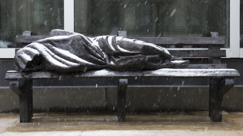 Sculptor Timothy Schmalz’s bronze sculpture  Homeless Jesus, which he would like to be put in Dublin: the Dean of Christ Church referred to   post-denominationalism  when talking about the art work. Photograph: Carlos Osorio/Toronto Star via Getty Images