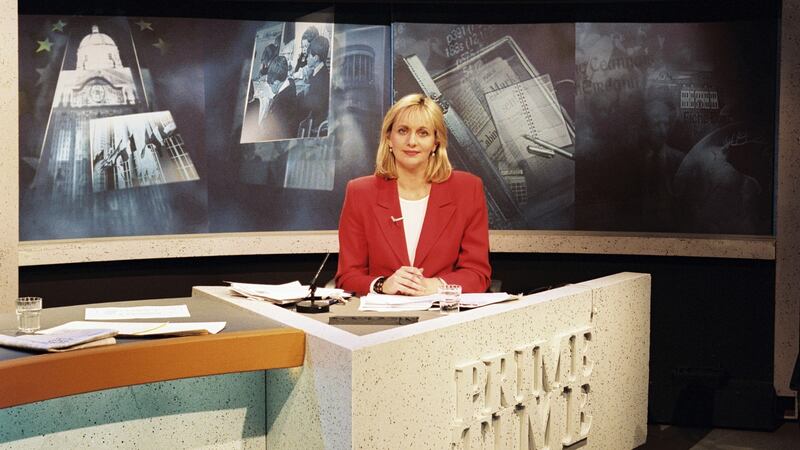 Miriam O’Callaghan in the Prime Time studio in 1997