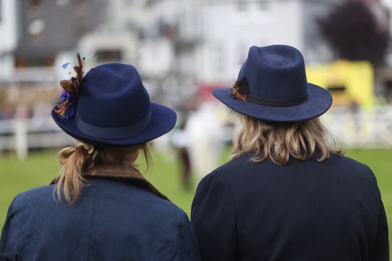 Judges Cathy Stuffle and Karen Holloway at the 98th Annual Connemara Pony Show in Clifden, Co Galway. Photograph: Bryan O’Brien/The Irish Times 