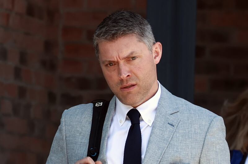 Adam Smyth, director of BBC Northern Ireland, leaving the industrial tribunal in Belfast. Photograph: Liam McBurney/PA Wire