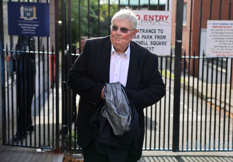 Eamon Butterly, former manager of the Stardust, leaving the inquest in Dublin. after his first day of evidence.
Photograph: Dara Mac Dónaill