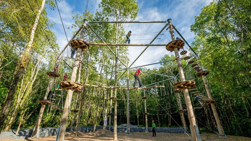 Castlecomer Discovery Park has a high-ropes course and zip-lining as well as woodland trails and boating lakes.