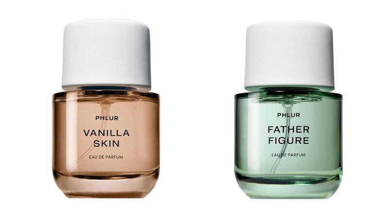 Phlur Father Figure (€99 for 50ml from Brown Thomas) and Phlur Vanilla Skin (€99 for 50ml from Brown Thomas)