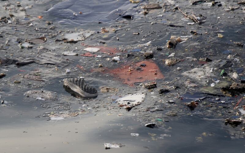 Debris from the crashed Lion Air passenger jet in the sea off the coast of Tanjung Pakis Karawang, Indonesia. Photograph: EPA