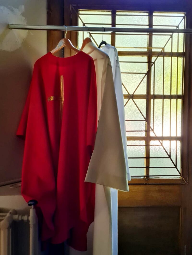 Priest’s vestments at the auction. Photograph: Patsy McGarry/The Irish Times