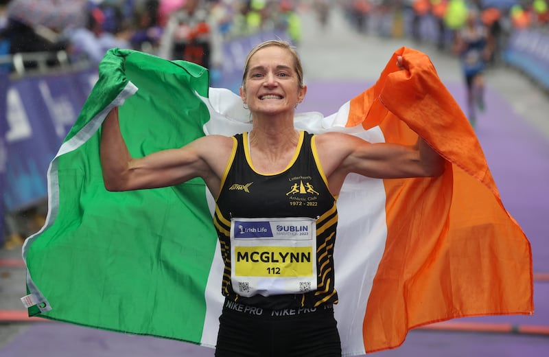 Ann Marie McGlynn: the Letterkenny A.C. runner was the first Irish woman home in the 2023 Dublin marathon in 2:34:13 to claim the national title. Photograph Nick Bradshaw 