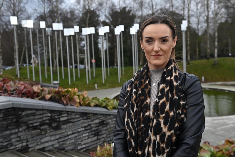 Claire Hayes, a sister of Alan Radford who was killed in the Omagh bomb. Photograph: Oliver McVeigh/PA Wire 