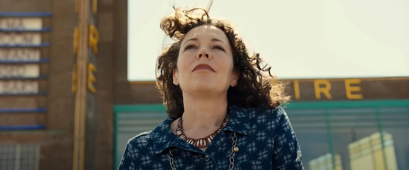 Olivia Colman as Hilary Small in Empire of Light. 'Hilary was based on Sam’s mum and so, at any point, I had the best research material I could ask for,' said the actor. 