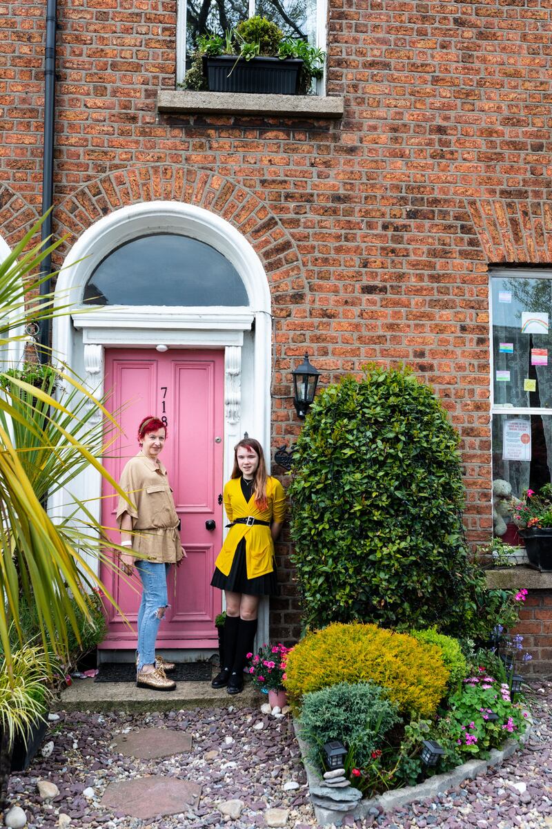 Róisín and Darcy outside their home in Kilmainham, Dublin.