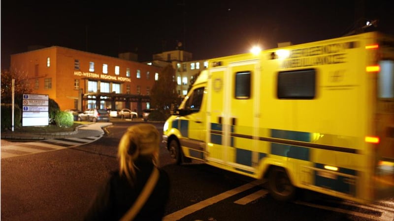 An ambulance arriving at UHL. Photograph: Dara Mac Dónaill