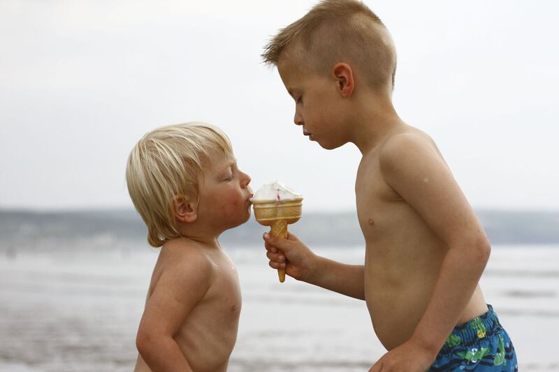 Yummy ice cream on Rossnowlagh beach.  Photograph: Marika Czajka