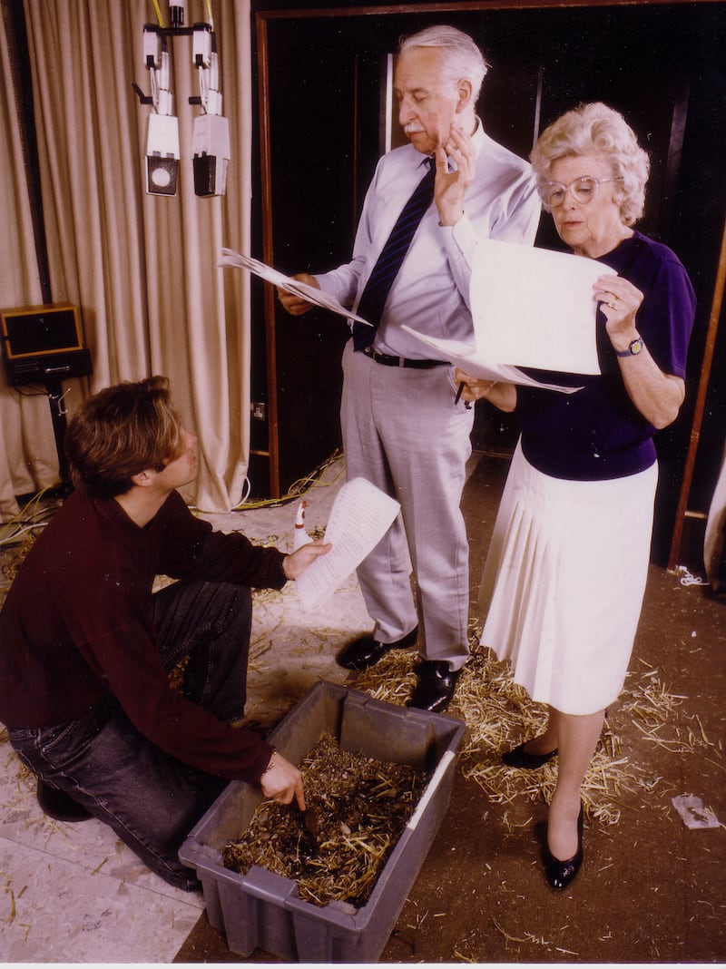 June Spencer recording with Arnold Peters.Photograph: BBC/PA

