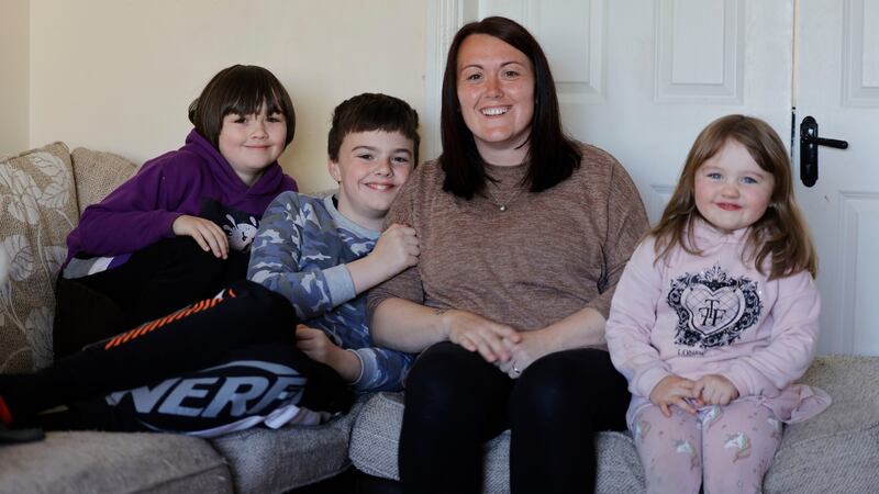 Amanda with her three children, Nathan (11),  Max (8), and Lily (4). Amanda says she has been waiting six years for an assessment of needs for her eldest son. Photograph: Alan Betson