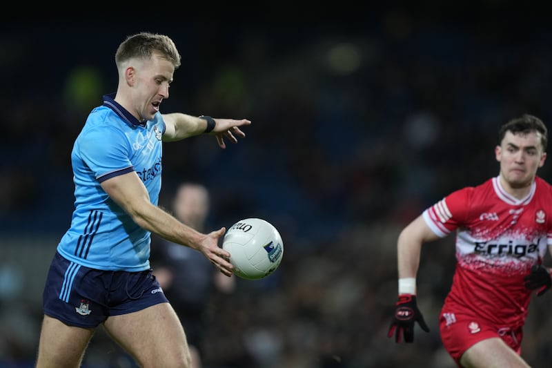 Sean Bugler of Dublin in action. Photograph: James Lawlor/Inpho 