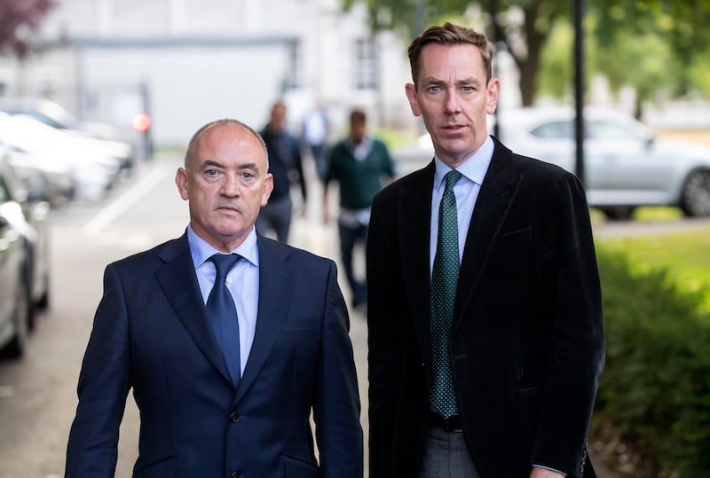 Ryan Tubridy and Noel Kelly leaving Leinster House after appearing before the Public Accounts Committee. Photograph: Colin Keegan/Collins