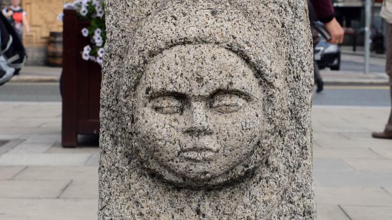 The Steine sculpture at College Street in Dublin, near Pearse Street Garda station.  Photograph: Eric Luke