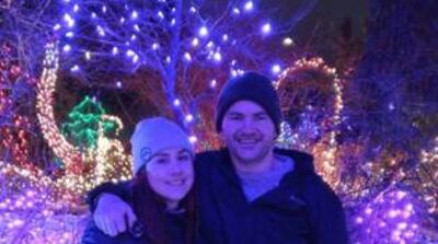 Hazel Norton with her husband Mark Cullen  at the VanDusen Botanical Gardens in Vancouver, Canada