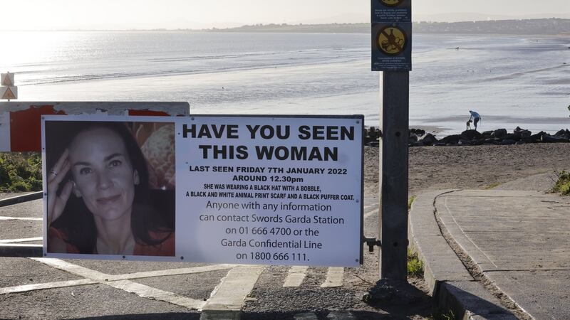 Signs at Donabate Beach in January for  Bernadette Connolly. Photograph: Alan Betson