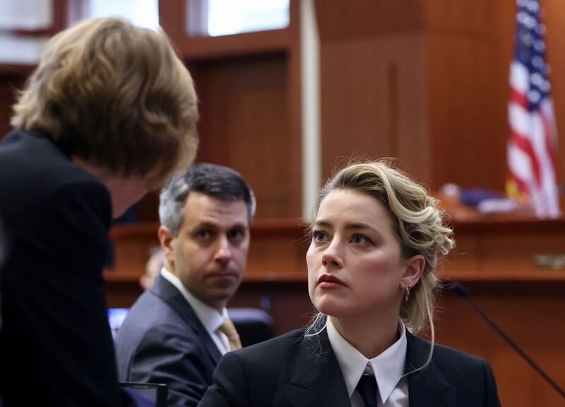 Libel trial: Amber Heard in court in April 2022. Photograph: Evelyn Hockstein/Pool/EPA-EFE/Shutterstock/Channel 4