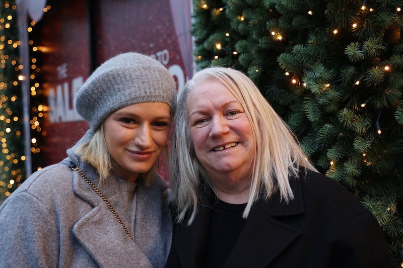 Geraldine Crooke and her daughter Corie outside Brown Thomas on St Stephens Day. Photograph: Bryan O’Brien/The Irish Times

