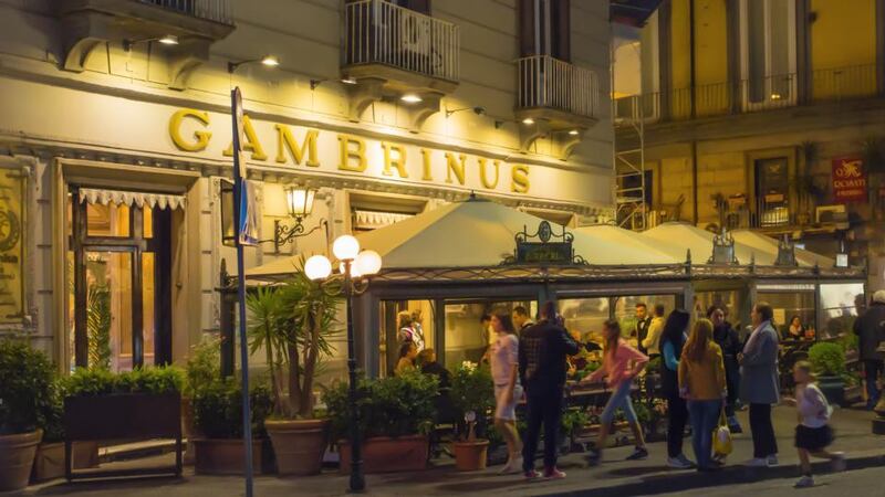 The terrace of Gambrinus is perfect for people-watching. Photograph: Getty Images