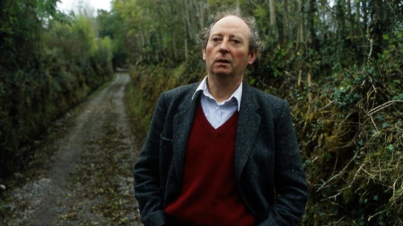 John McGahern in a Leitrim laneway. Photograph: Frank Miller