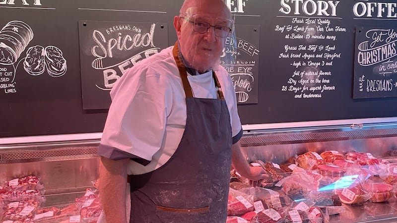 Liam Bresnan owner of Bresnan Butchers in Douglas Village Shopping Centre, Cork. The butchers only opened for business on December 1st having been closed for more than a year after a fire. Photograph: Olivia Kelly