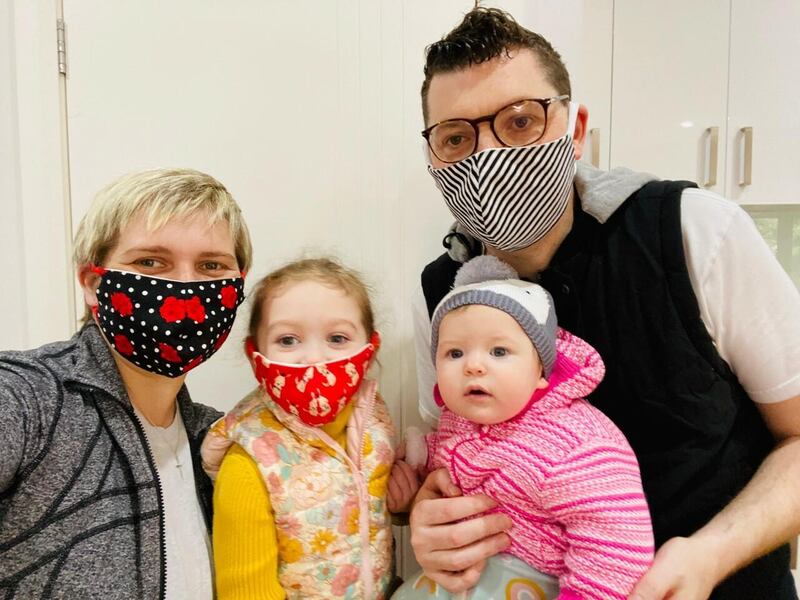 Diarmuid Gordon with his wife and two daughters