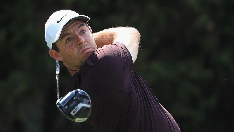 Rory McIlroy flies the flag for Ireland in Paris. Photograph: Sam Greenwood/Getty