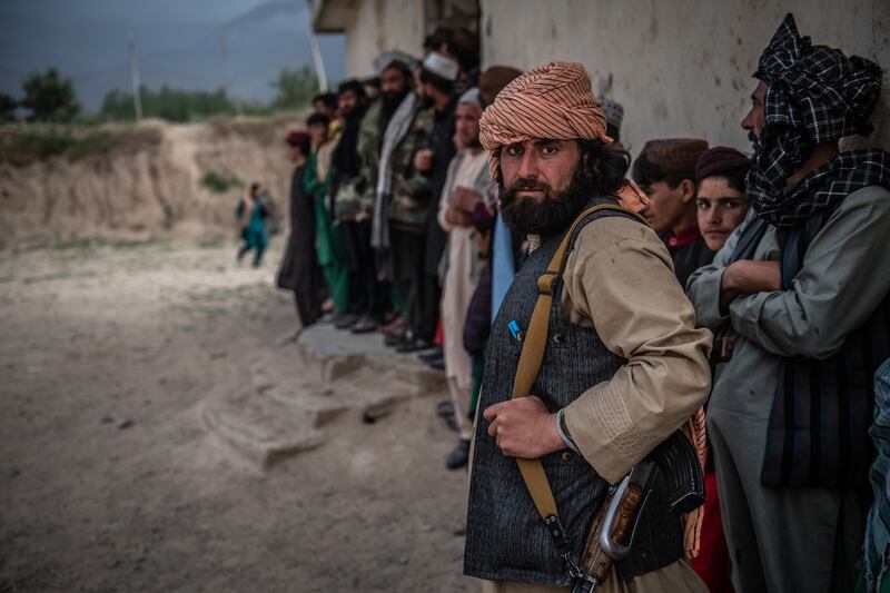 Members of the Taliban unit that Jordan Bryon and Farzad Fetrat embedded with in northwest Afghanistan. Photograph: Neil Brandvold