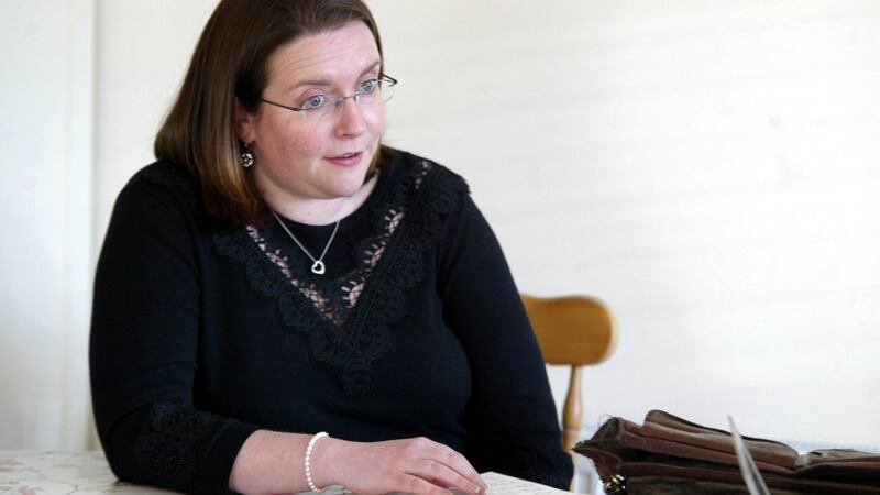 Gemma Flanagan, who is in favour of a No vote on the Eighth Amendment in Strokestown, Co Roscommon on Friday night. Photograph: Paul Molloy