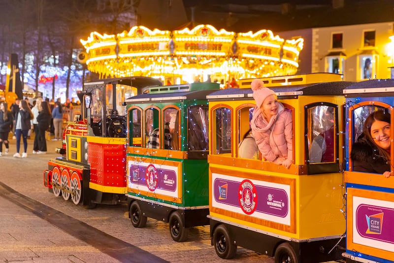 The fairground is back, as is Winterval Illuminates, a music and light show that takes place every 30 minutes. Photograph: Patrick Browne