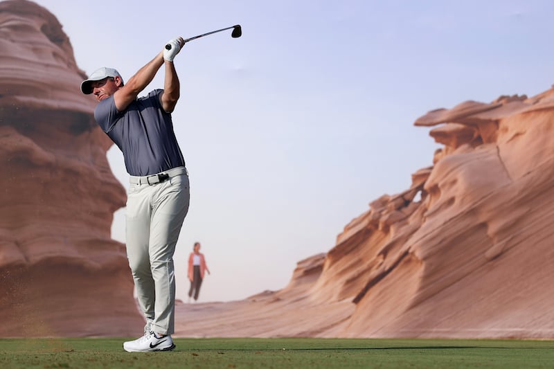 Northern negotiator:  Rory McIlroy tees off at the HSBC Championship  in Abu Dhabi. Photograph: Richard Heathcote/Getty