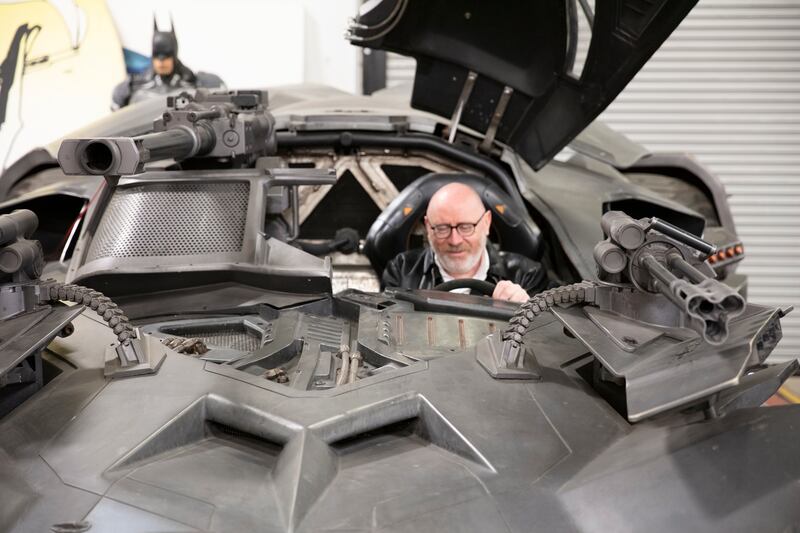 Donald Clarke in a Batmobile: 'I manage to look tolerably enthusiastic as I climb into the tank driven more recently by someone called Ben Affleck.' Photograph: Luis Galvez