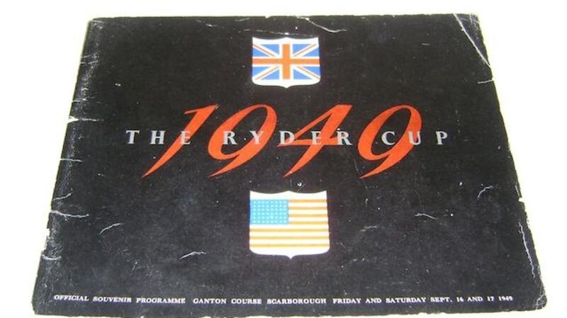 A copy of the event programme from the 1949 Ryder Cup.