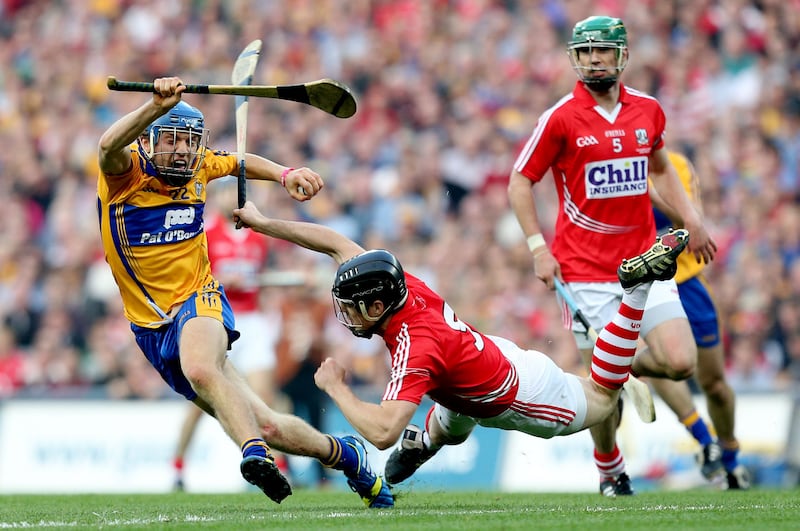 Clare’s Shane O’Donnell and Cork’s Shane O’Neill during the All-Ireland Senior Hurling Championship Final Replay in 2013. Taken on Canon EOS-1DX, 600mm f4 lens 1300th sec @ f3.5. Photo: James Crombie/Inpho