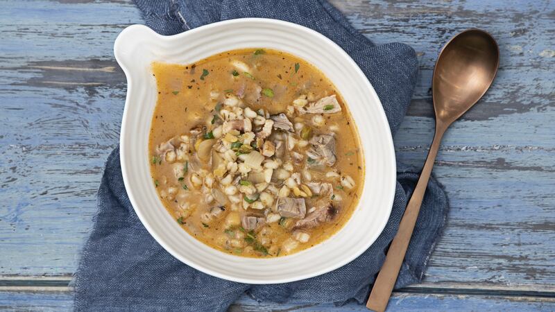 Lamb shank broth. Photograph: Harry Weir Photography