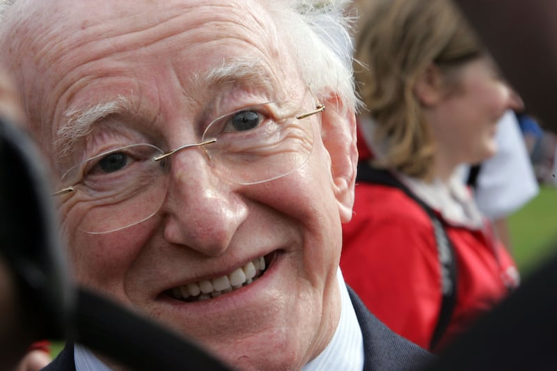 Michael D Higgins visits Trinity College Dublin in 2011 on his presidential election campaign. Photograph: Cyril Byrne