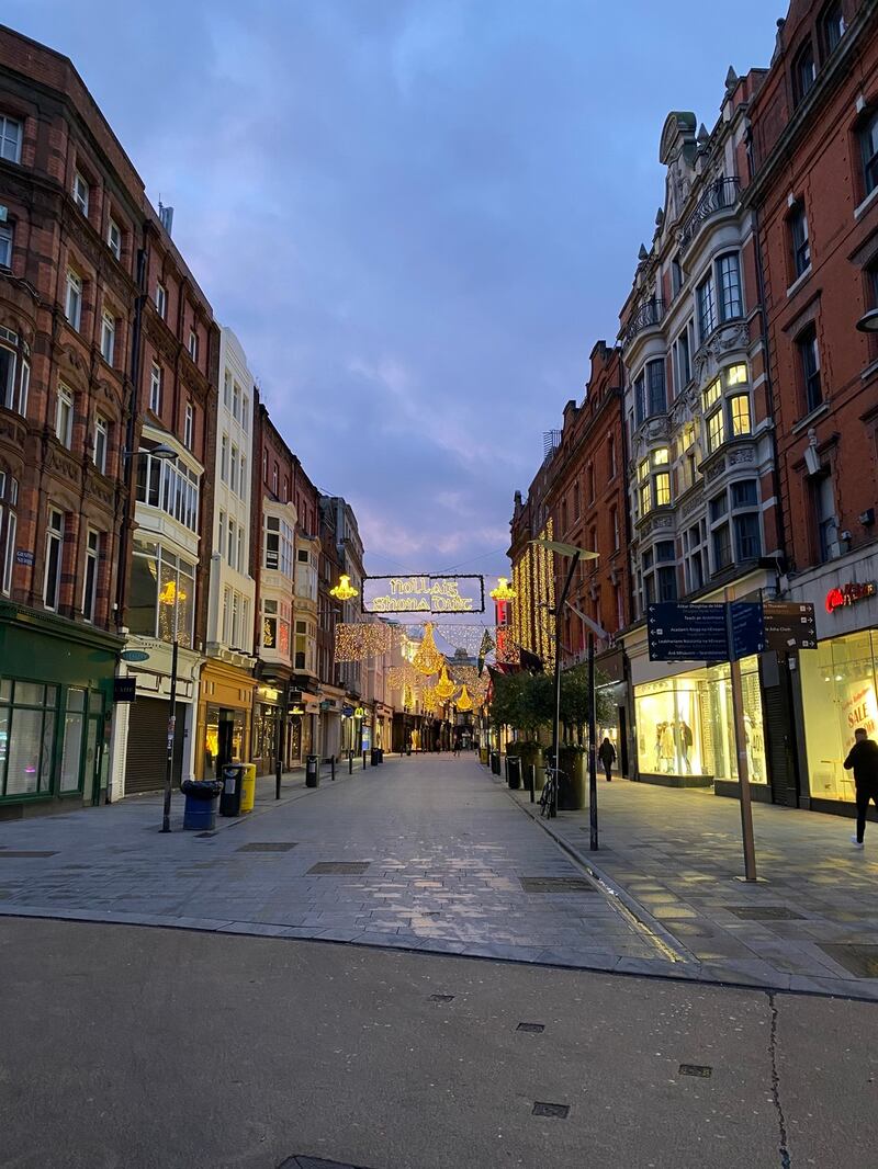 A quiet Grafton Street on Saturday moring. Photograph: Conor Pope