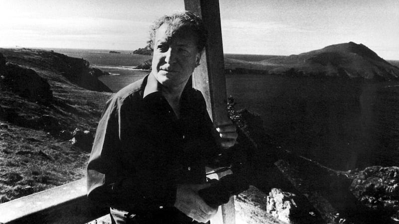 Charles Haughey on his island, Inishvickillane, one of the Blasket Islands, Co. Kerry. Photograph: Coleman Doyle