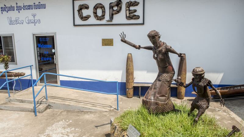 The Cope visitor centre in Vientiane, Laos was formed in 1997 and created in response to the need to provide UXO (unexploded ordnance) survivors with the care and support they require. Photograph: Brenda Fitzsimons