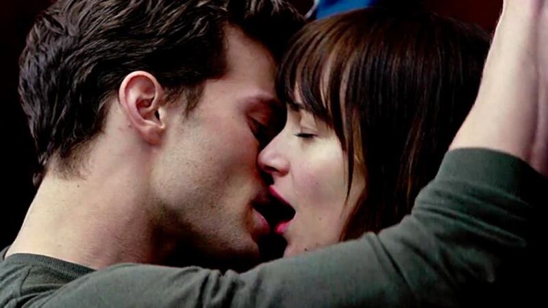 Jamie Dornan with co-star Dakota Johnson