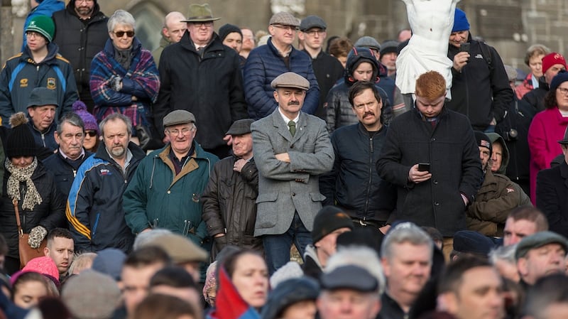 A section of the large crowd attending the centenary of the Soloheadbeg ambush  in Co Tipperary on Sunday. Photograph: John D Kelly