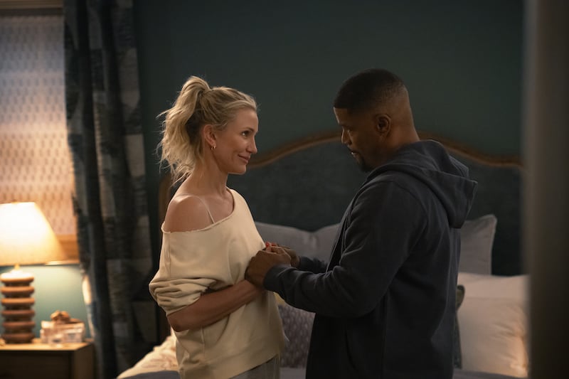 Cameron Diaz as Emily and Jamie Foxx as Matt in Back in Action. Photograph: John Wilson/Netflix