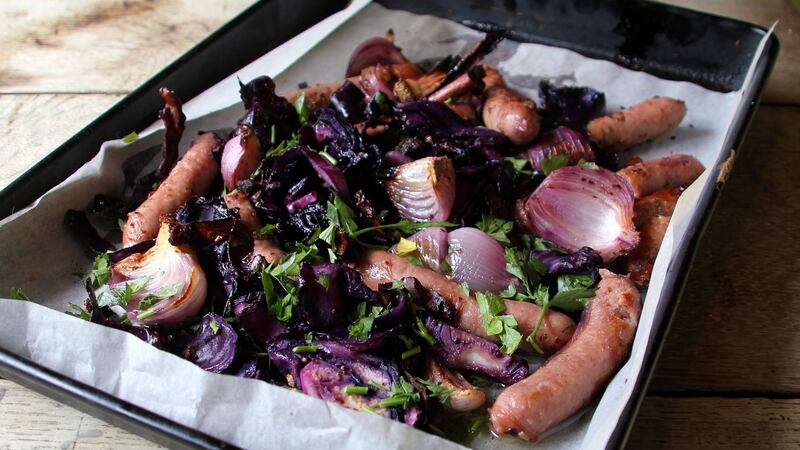 One-tray Italian sausage bake.