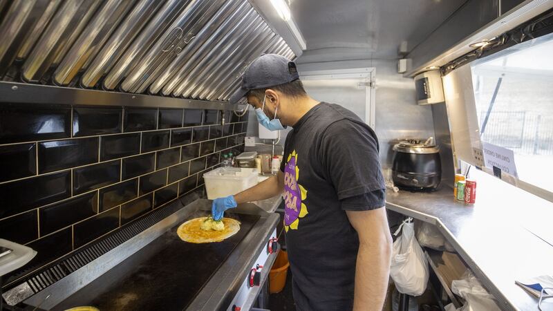 Karthik Thiru serving from Dosa Dosa. Photograph: Tom Honan