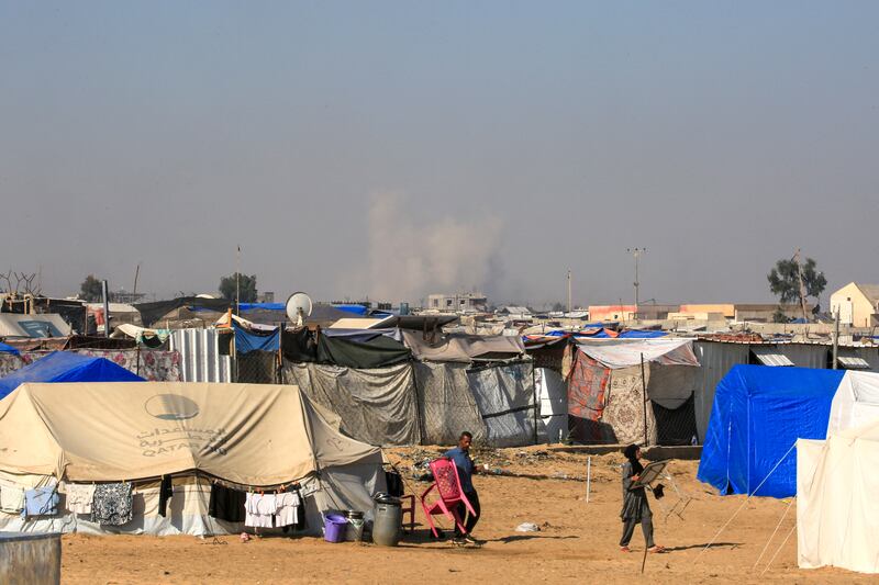 Smoke from Israeli bombardment billows above Rafah. Photograph: Eyad Baba/AFP via Getty