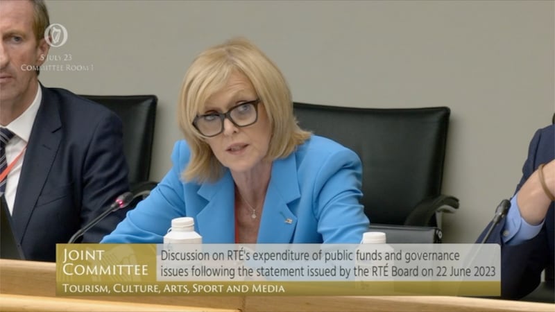 Geraldine O'Leary speaking during the media committee